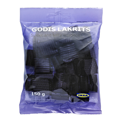 GODIS LAKRITS Sladké a slané drievko IKEA Sladká lekorica je bežná a obľúbená na celom svete, ale slaná je typická pre Švédsko. 