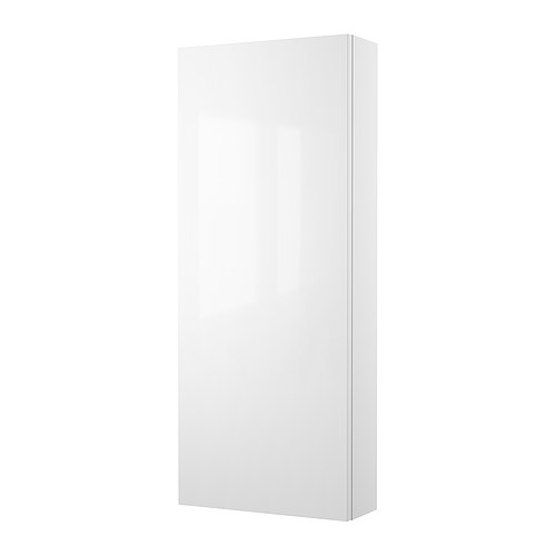 GODMORGON Nástenná skrinka/ 1 dvierka IKEA Police z tvrdeného skla; sú odolnejšie a unesú väčšiu váhu než obyčajné sklo. 