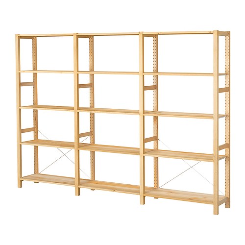 IVAR 3 oddelenia/police IKEA Neupravené masívne borovicové drevo je trvácny materiál, ktorý sa dá natrieť, naolejovať alebo zafarbiť poďla potreby. 