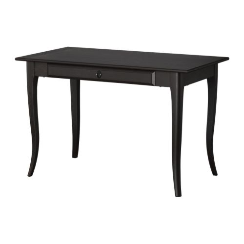 LEKSVIK Stôl IKEA Drevo, odolný a prirodzený materiál.  Zásuvka so zarážkou proti vypadnutiu. 
