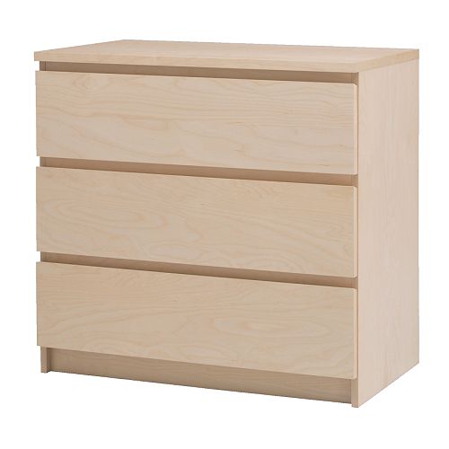 MALM Skrinka s 3 zásuvkami IKEA Mimoriadne hlboké zásuvky vám poskytnú viac úložného priestoru. 