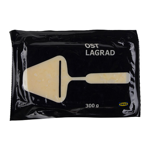 OST LAGRAD Polotvrdý syr IKEA Zrelý syr s príchuťou pálenky, ktorá mu dodáva špeciálnu výraznú chuť. 