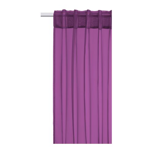 SARITA Priehľadné závesy, 1 pár IKEA Ľahko sa olemuje na správnu dĺžku pomocou priloženého lemovacieho prúžku. 