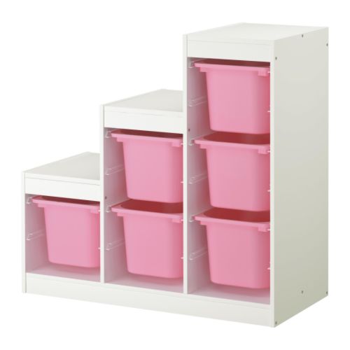 TROFAST Úložná kombinácia IKEA Je priložený dostatočný počet kolajničiek aby ste mohli pospájať toľko boxov/políc, koľko potrebujete. 