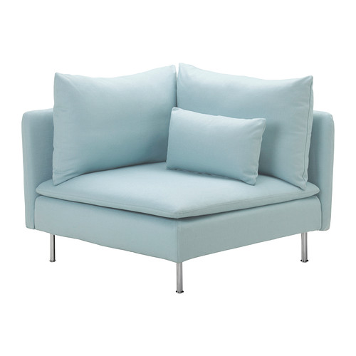 SÖDERHAMN Corner section cover - Isefall light turquoise ...