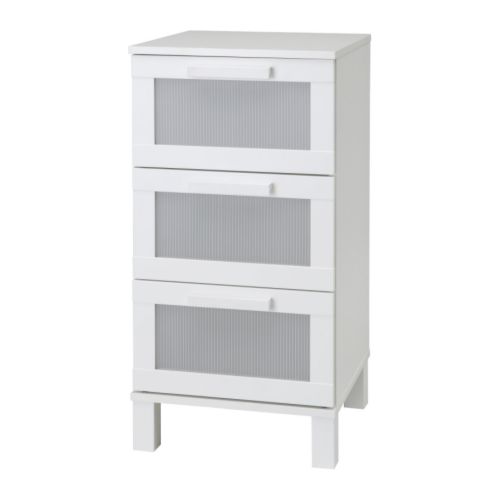 ANEBODA 3 drawer chest, white Width: 15 3/4 &quot; Depth: 15 3/4 &quot; Height: 31 7/8 &quot;  Width: 40 cm Depth: 40 cm Height: 81 cm  