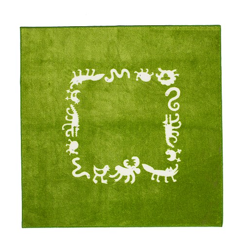 BARNSLIG RINGDANS Rug, green Length: 4 ' 4 " Width: 4 ' 4 "  Length: 133 cm Width: 133 cm  