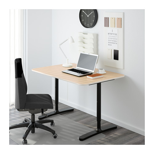 BEKANT Desk birch veneer/black IKEA