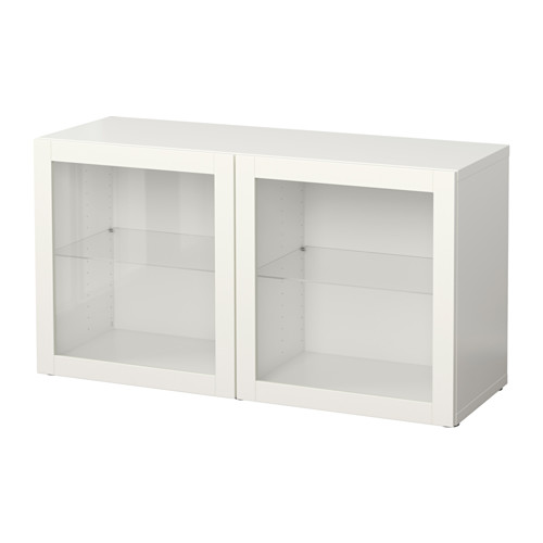 BESTÅ Shelf unit with glass doors Sindvik white, 47 1/4x15 3/4x25 1/4