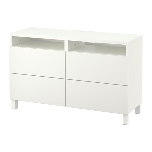 BESTÅ TV unit with drawers Lappviken white, drawer runner,