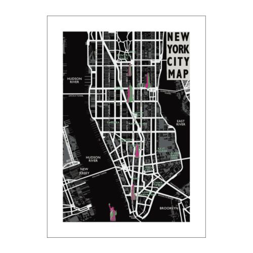 BILD Poster, New York city map Width: 27 ½ " Height: 39 ¼ "  Width: 70 cm Height: 100 cm  
