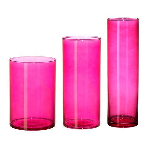 CYLINDER Vase, set of 3 pink 