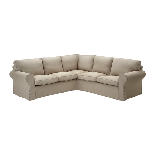 EKTORP Corner sofa 2+2 slipcover Risane natural IKEA
