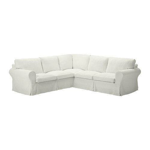 EKTORP Corner sofa 2+2 slipcover Stenåsa white IKEA