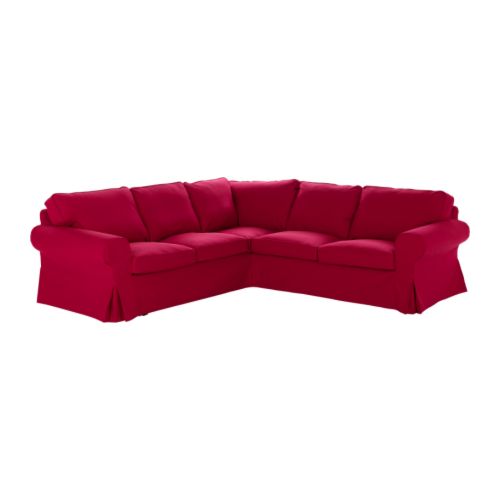 EKTORP Corner sofa 2+2 cover Idemo red IKEA