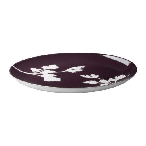 FÄRGRIK HÖGST Plate, dark lilac, white Diameter: 12 "  Diameter: 31 cm  