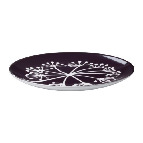 FÄRGRIK HÖGST Side plate, dark lilac, white Diameter: 8 "  Diameter: 21 cm  