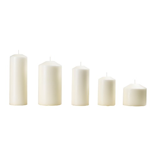 FENOMEN Unscented block candle, set of 5 natural IKEA