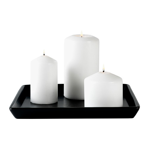 FENOMEN Unscented block candle, set of 5 white IKEA
