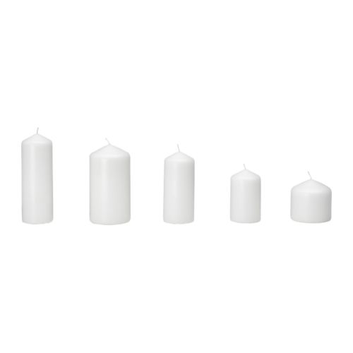 FENOMEN Unscented block candle, set of 5 white IKEA