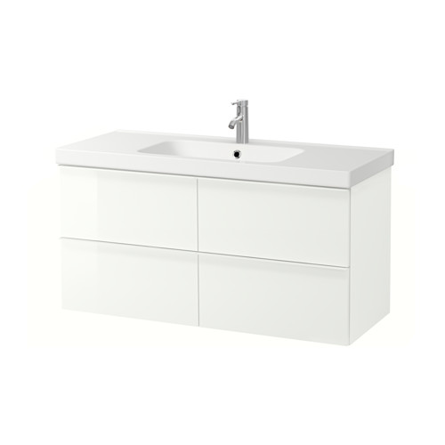 / ODENSVIK Sink with 4 drawers high gloss white, 47