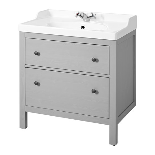 HEMNES / RÄTTVIKEN Sink cabinet with 2 drawers - gray - IKEA