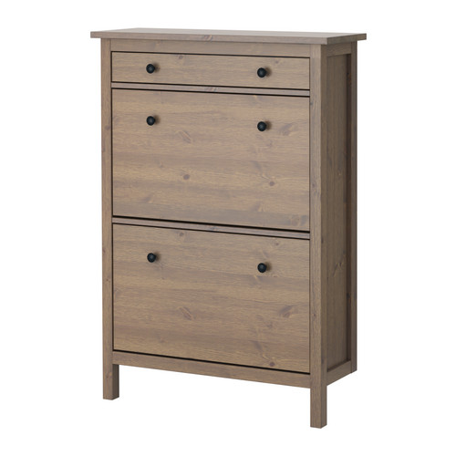 HEMNES Shoe cabinet with 2 compartments IKEA Double rows in each compartment allows room for more shoes. 