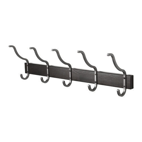 HJÄLMAREN Towel rack with 5 hooks blackbrown stain IKEA