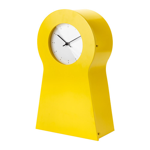 IKEA PS 1995 Clock yellow Modern storage shelf wall or desk NIP eBay