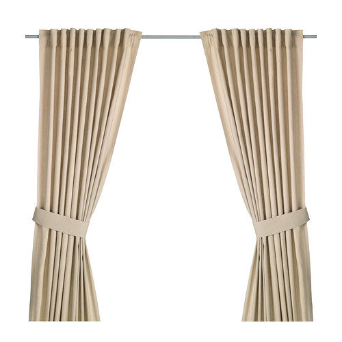 INGERT Curtains with tiebacks, 1 pair IKEA