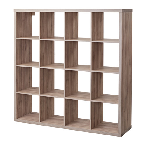 KALLAX Shelf unit walnut effect light gray IKEA