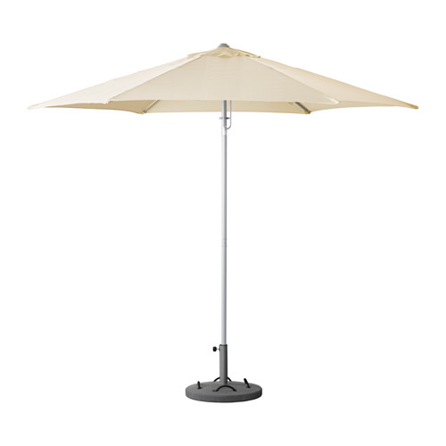 KARLSÖ / LÖKÖ Umbrella with base tilting beige/gray IKEA