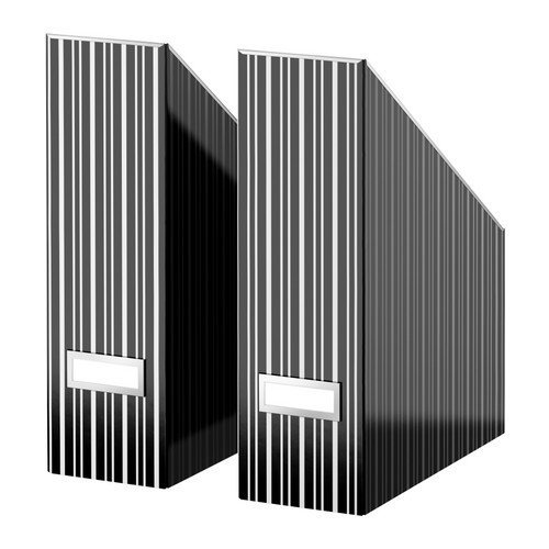 KASSETT Magazine file, black, white Width: 4 " Depth: 9 &frac34; " Height: 12 &frac12; " Package quantity: 2 pack  Width: 10 cm Depth: 25 cm Height: 32 cm Package quantity: 2 pack  