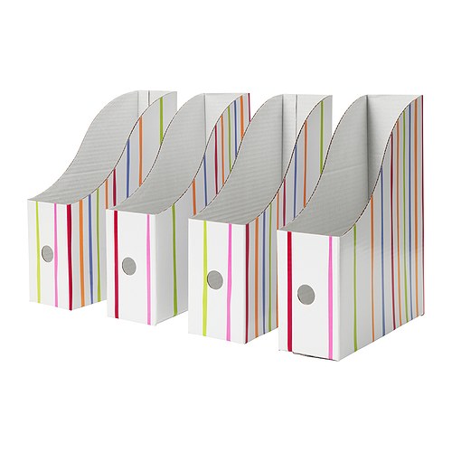 LINGO Magazine file, stripe Width: 3 &frac12; " Depth: 9 &frac34; " Height: 12 &frac14; " Package quantity: 4 pack  Width: 9 cm Depth: 25 cm Height: 31 cm Package quantity: 4 pack  