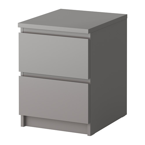 MALM 2drawer chest gray, 15 7/8x21 5/8 " IKEA