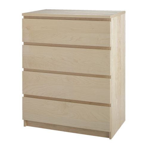 MALM 4drawer chest birch veneer IKEA