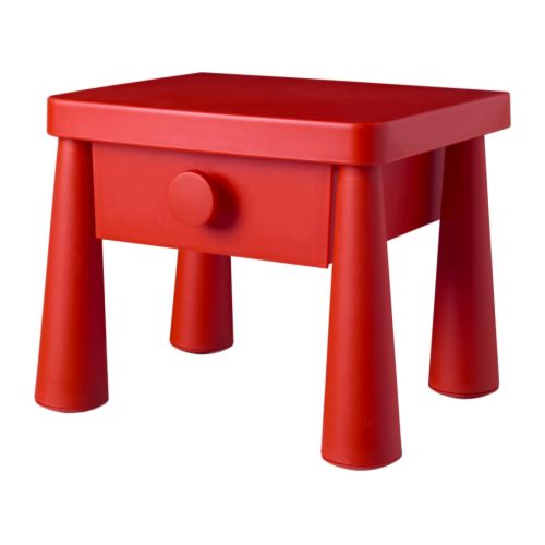 MAMMUT Nightstand, red Width: 18 7/8 " Depth: 15 3/8 " Height: 15 3/8 " Width: 48 cm Depth: 39 cm Height: 39 cm