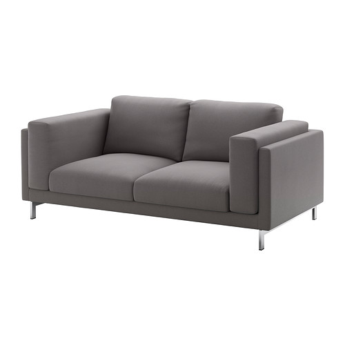NOCKEBY Loveseat Risane gray, chrome plated IKEA