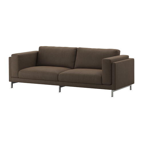 NOCKEBY Sofa Tenö brown/chrome plated IKEA