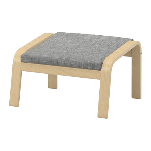POÄNG Footstool Isunda gray, birch veneer IKEA