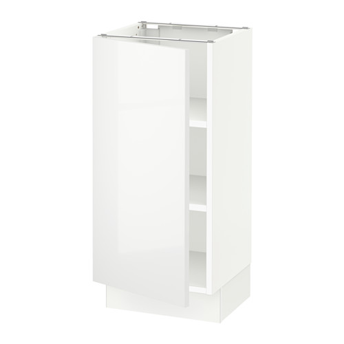 SEKTION Base with shelves Ringhult high gloss white, 15x15x30 " IKEA