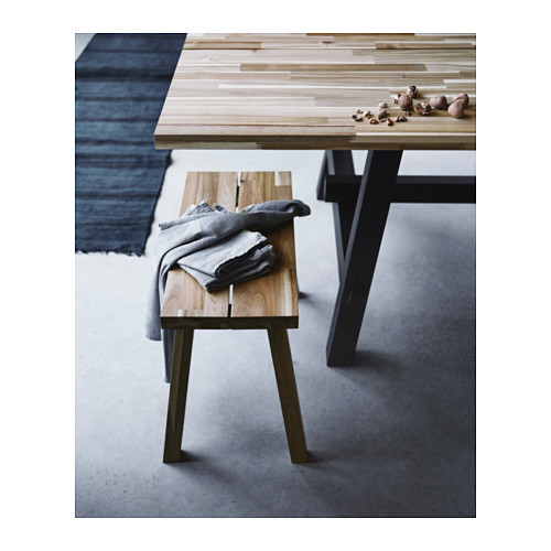 IKEA SKOGSTA 160×81×74cm SKOGSTA dining table, acacia/black, 921/2x393/8