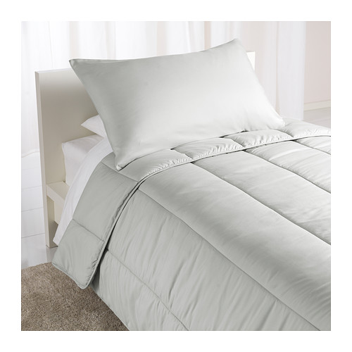 STRIMKROKUS Comforter and pillowcase(s) gray cooler, Twin IKEA