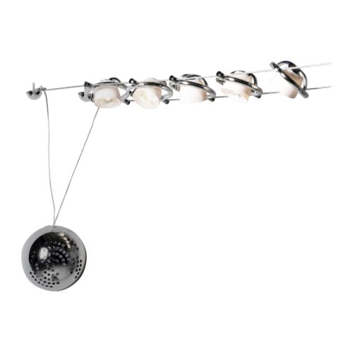TERMOSFÄR Low-voltage wire system 5 spots IKEA Adjustable spotlight shade and movable along wire. 