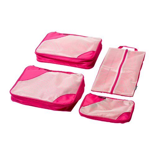 UPPTÄCKA Packing bag, set of 4 pink, IKEA