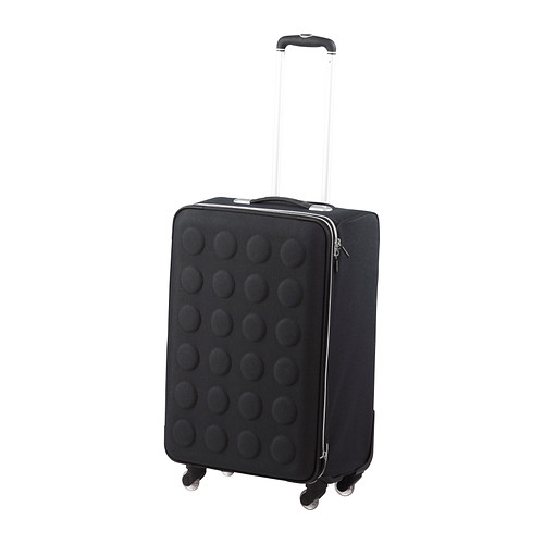 UPPTÄCKA Suitcase on wheels, collapsible dark gray IKEA