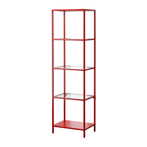 VITTSJÖ Shelf unit red/glass IKEA