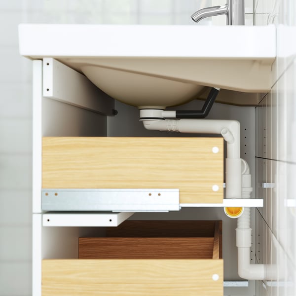 ÄNGSJÖN / BACKSJÖN خزانة حوض بأدراج/حوض مغسلة