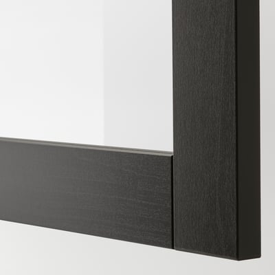 BESTÅ تشكيلة خزانة حائطية, أسود-بني/Sindvik, 120x42x38 سم