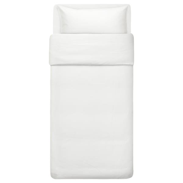BJÖRKAL غطاء لحاف و غطاء مخدة, أبيض, 150x200/50x80 سم